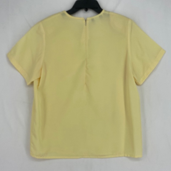 Truffles by VB Womens Small Vintage Pullover Blouse Pale Yellow Short Sleeves - Picture 4 of 6